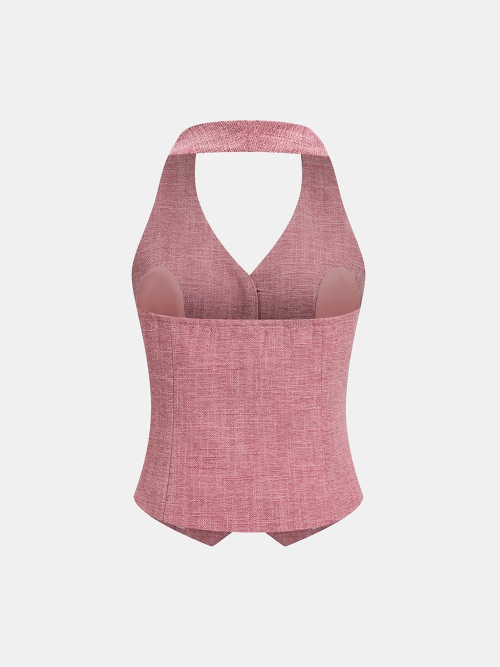 Commense Pink Halter Vest & Wide-Leg Pants Set - Picture 4 of 6